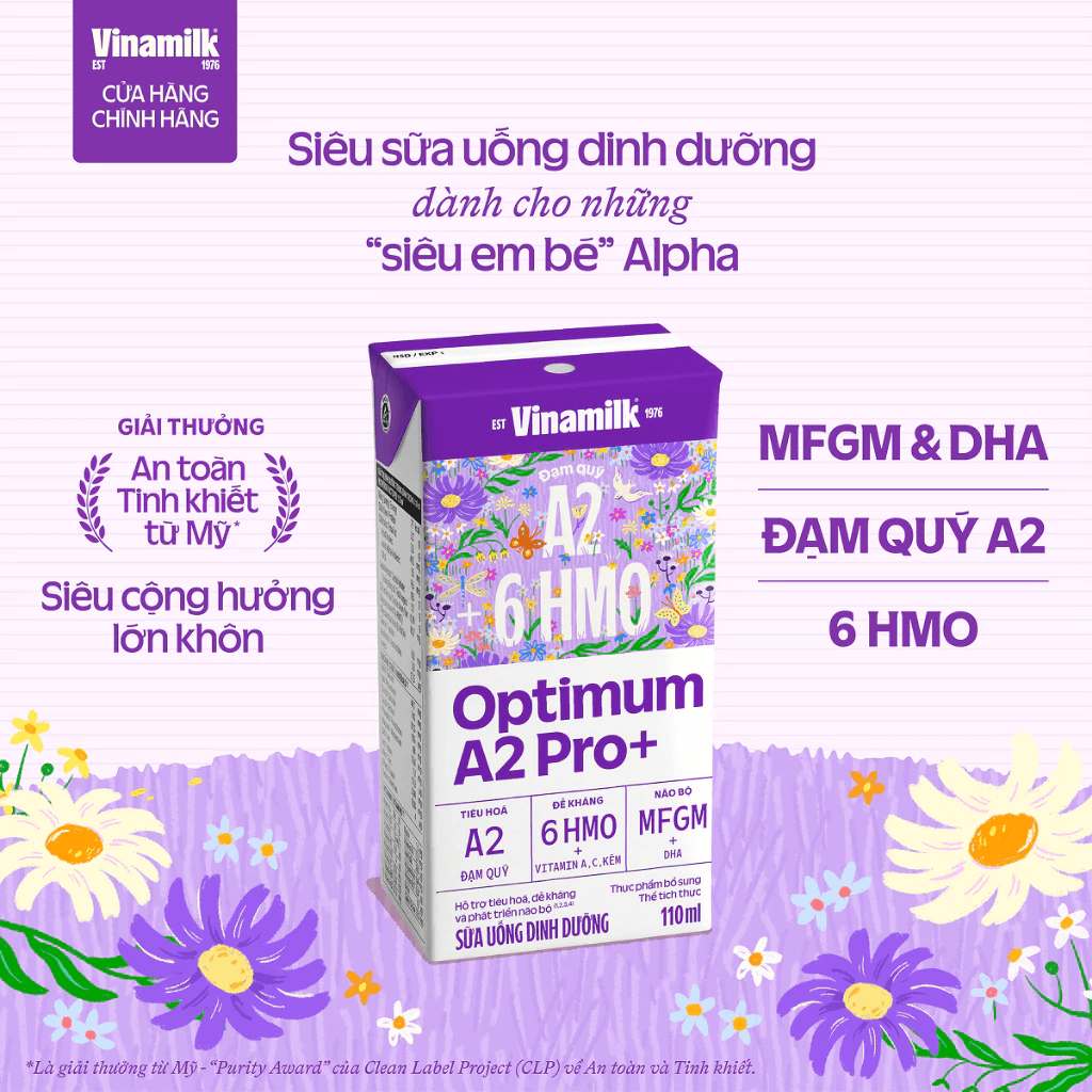 Thùng 24 hộp Sữa Uống Dinh Dưỡng Optimum A2 Pro+ 110ml - 3