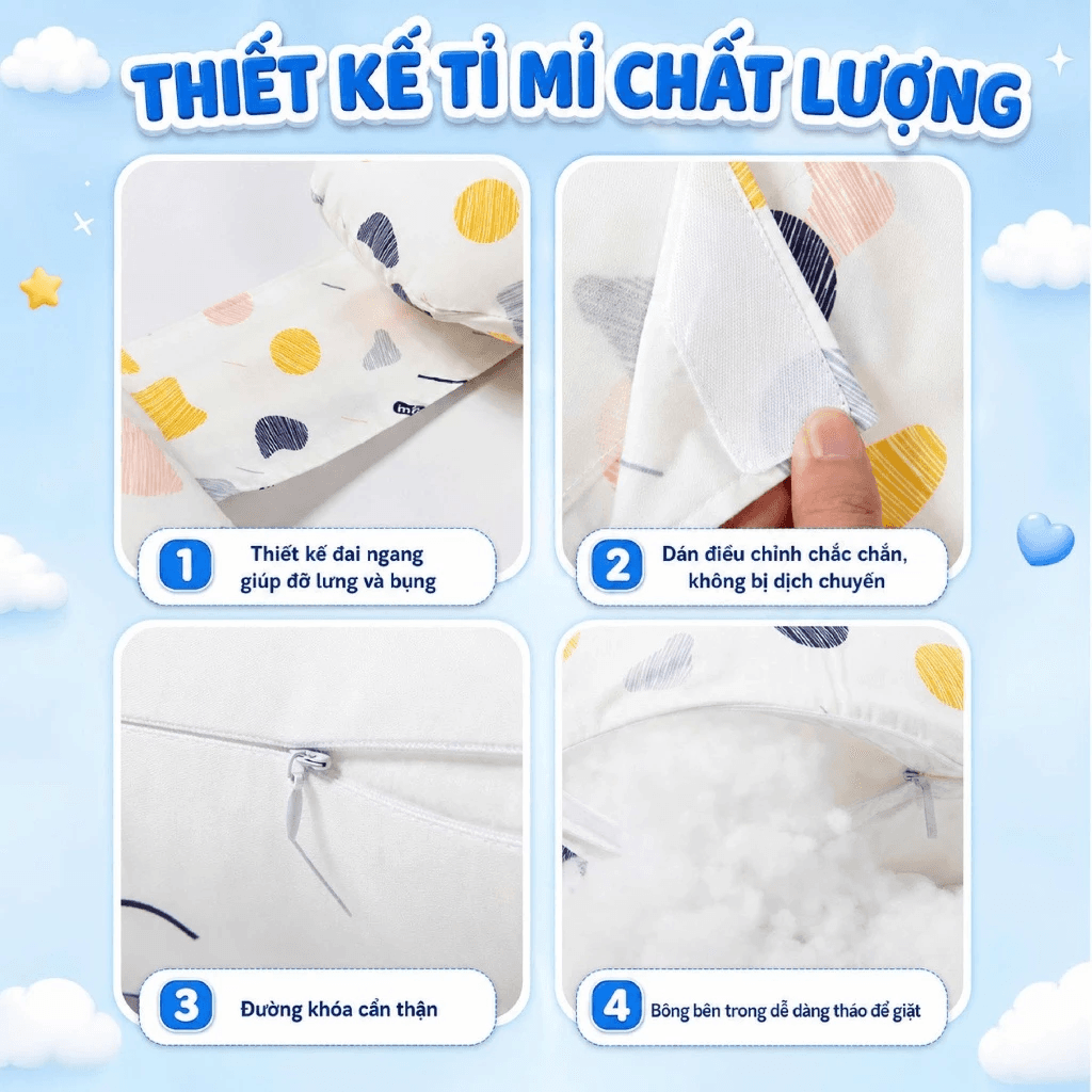 Gối Ôm Bầu Chữ U Cao Su Non Đa Năng - 4