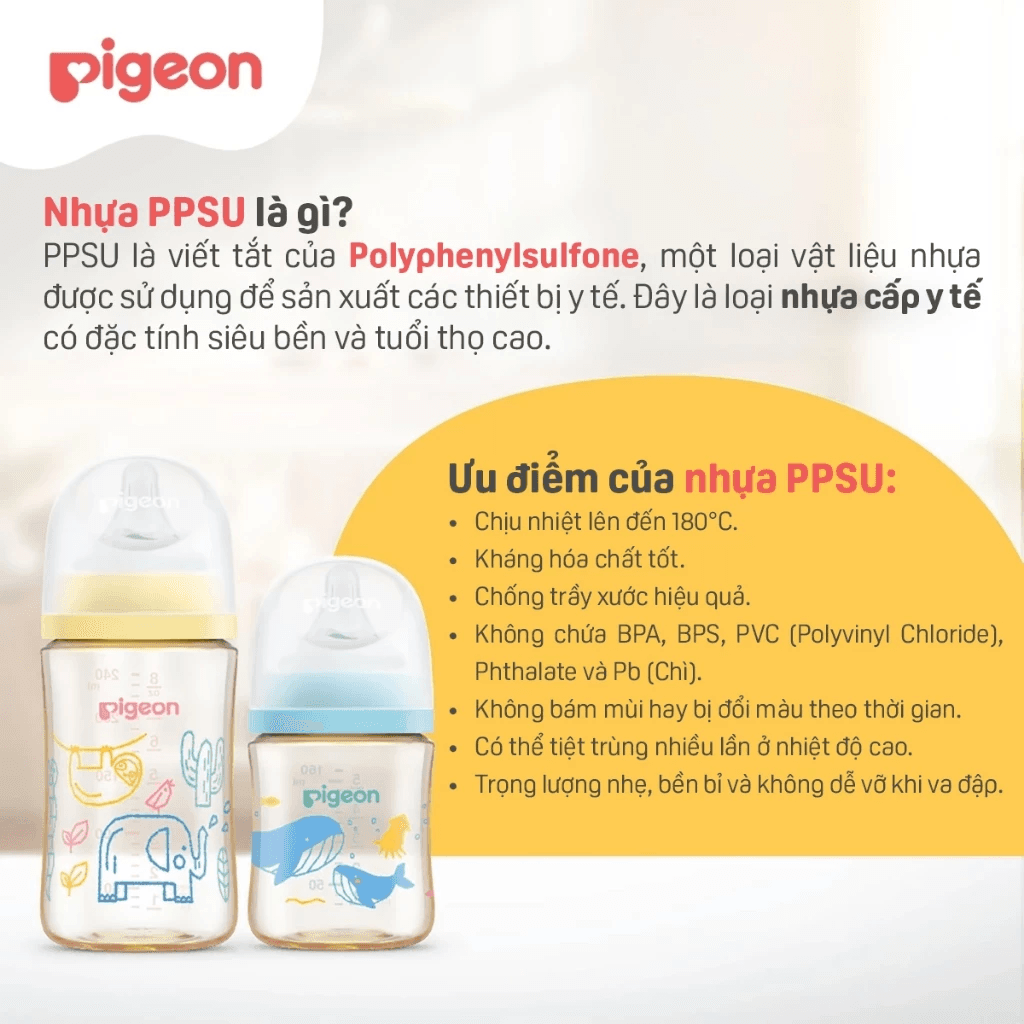 Bình Sữa Pigeon Cổ Rộng PPSU 240ml Cho Bé - 2