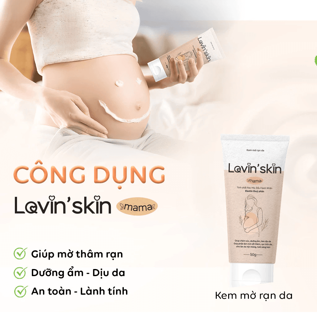 Kem rạn da cho bà bầu Lovin'Skin Mama, hỗ trợ chống rạn hiệu quả, giảm thâm, ngứa da, ngừa hình thành rạn mới