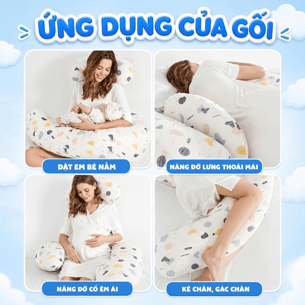 Gối Ôm Bầu Chữ U Cao Su Non Đa Năng - 2