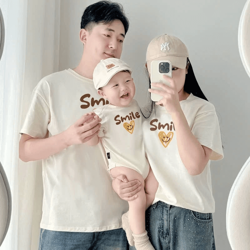 Bộ Áo Thun Cotton Gia Đình 3 Người – Bố Mẹ và Con - 2