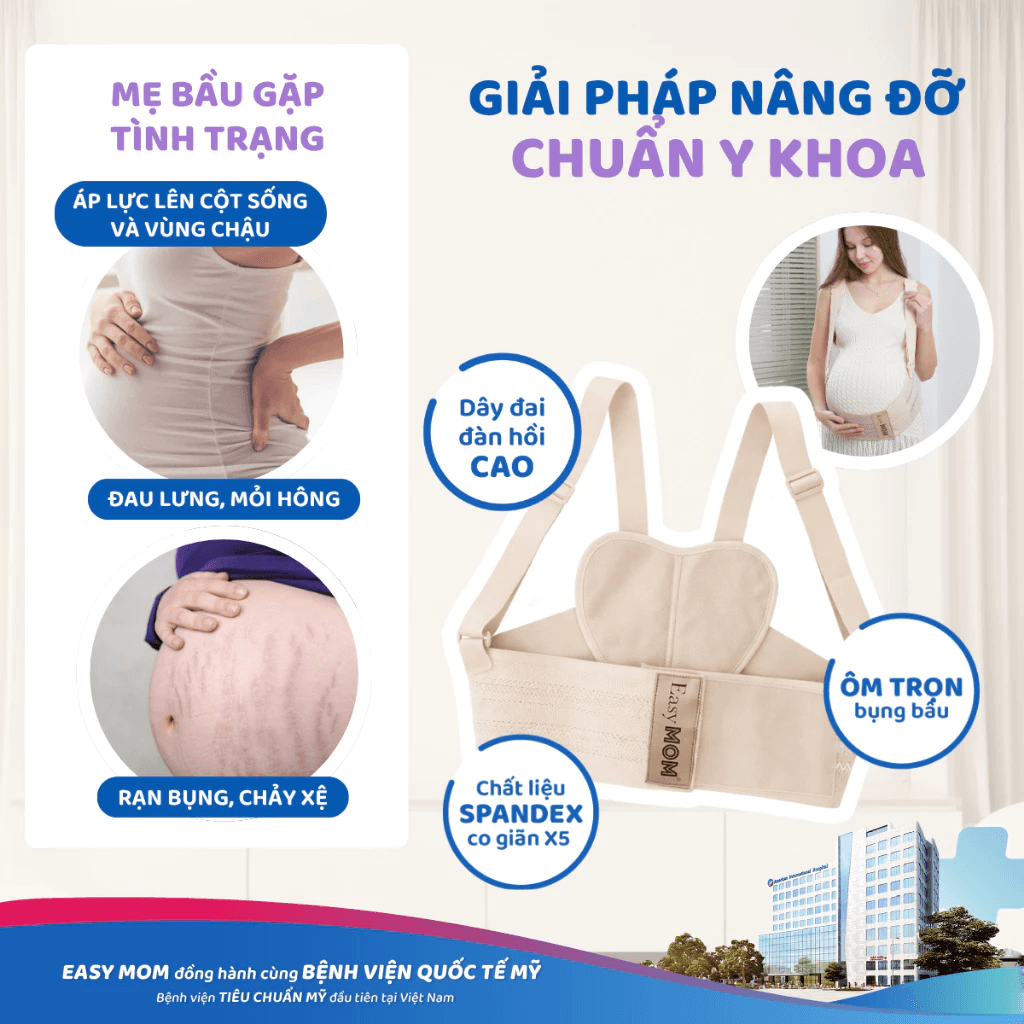 Đai Nâng Đỡ Bụng Bầu Chất Siêu Mềm Co Giãn 4 Chiều Hỗ Trợ Đi Lại