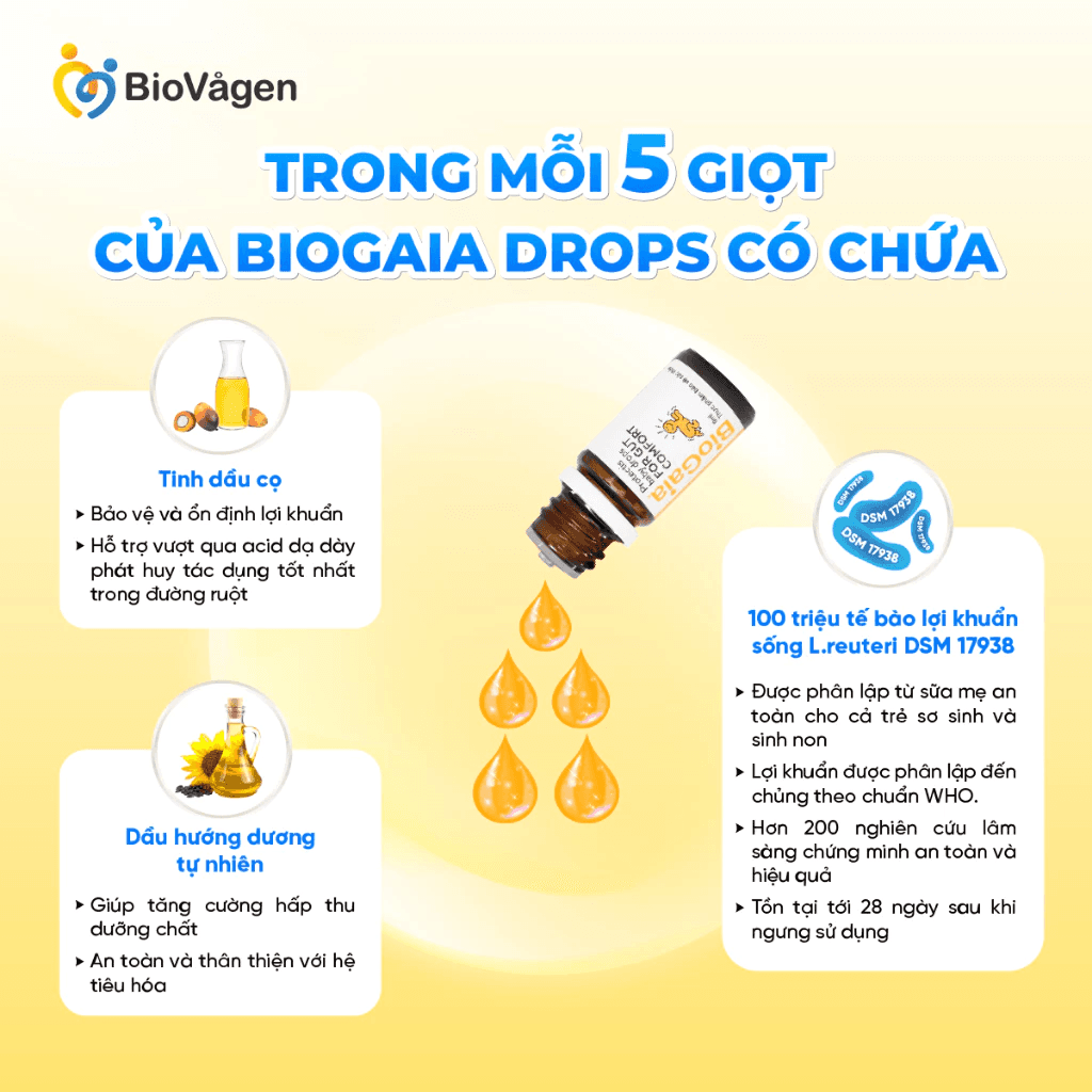 Men vi sinh BioGaia ProTectis Drops cải thiện hệ tiêu hóa xuất xứ Thụy Điển dung tích 5ml
