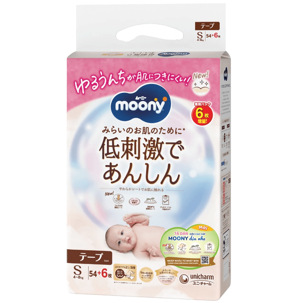 (COMBO 2 BỊCH) Bỉm dán/Bỉm quần Moony Dịu Nhẹ, Moony trắng, Moony Natural siêu cao cấp cho Bé. - 3