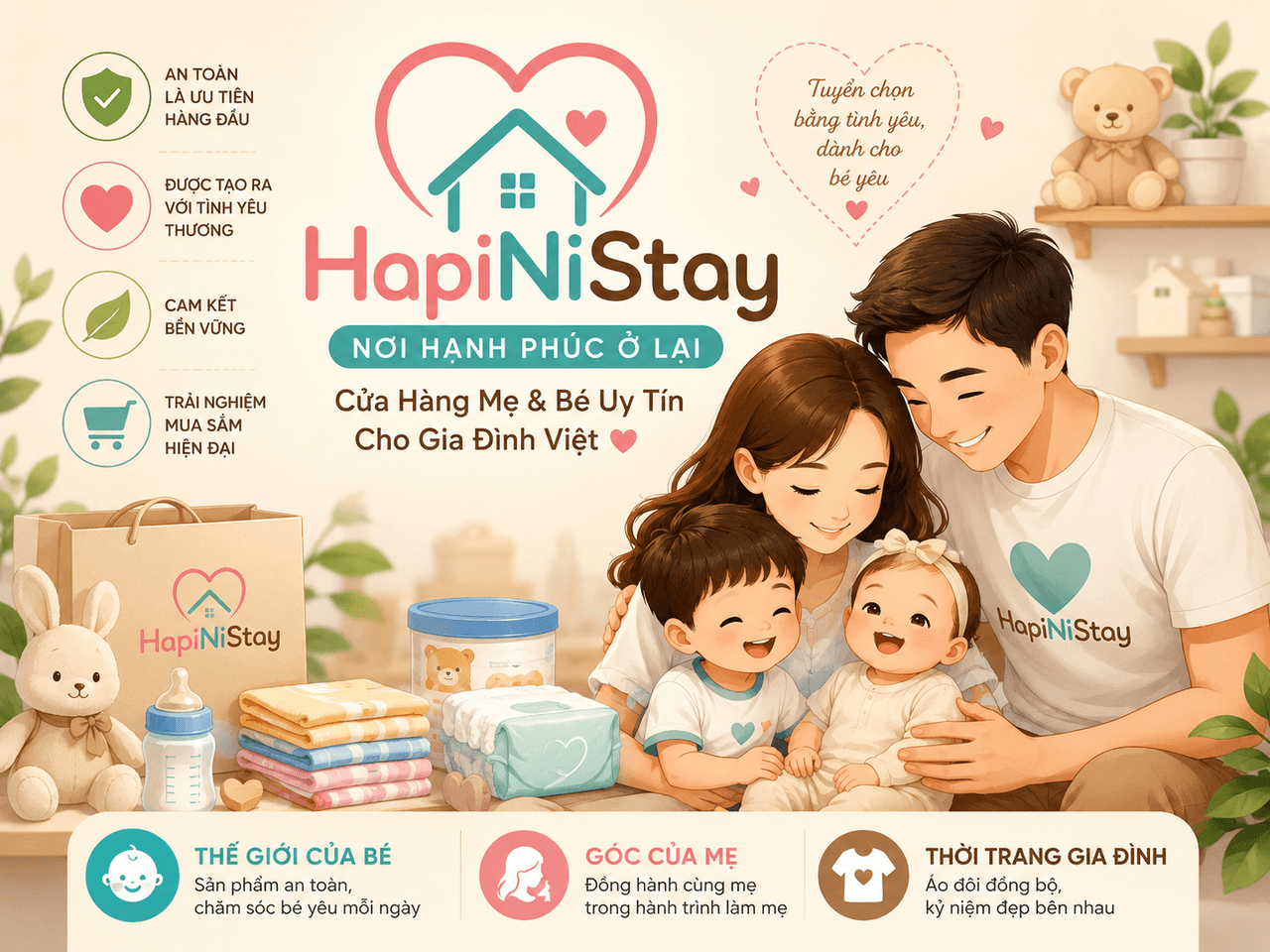 Hapinistay – Nơi Hạnh Phúc Ở Lại: Cửa Hàng Mẹ & Bé Uy Tín Cho Gia Đình Việt